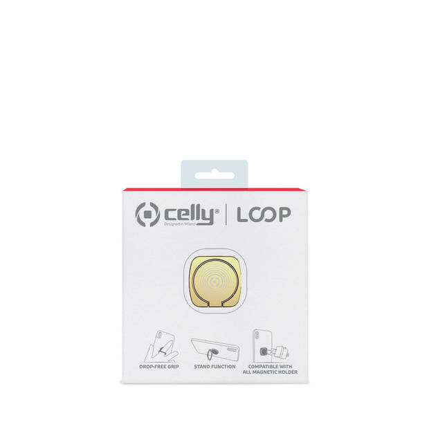 Celly telefoonhouder Loop universeel 25 mm aluminium goud