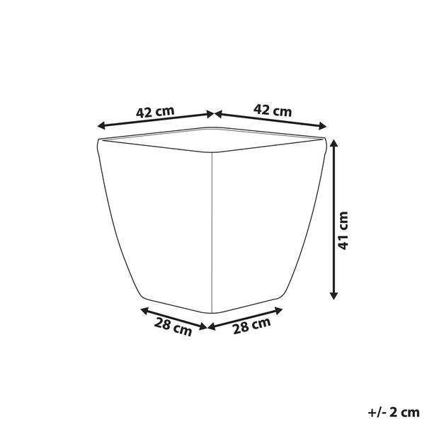 Beliani ASTRAS - plantenbak voor buiten-Zilver-Stenenmix, Polyresin