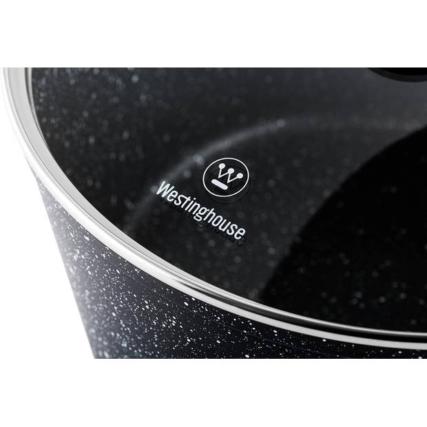 Westinghouse Hapjespan Black Marble - ø 28 cm / 4.5 liter - standaard anti-aanbaklaag