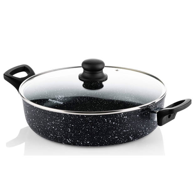 Westinghouse Hapjespan Black Marble - ø 28 cm / 4.5 liter - standaard anti-aanbaklaag