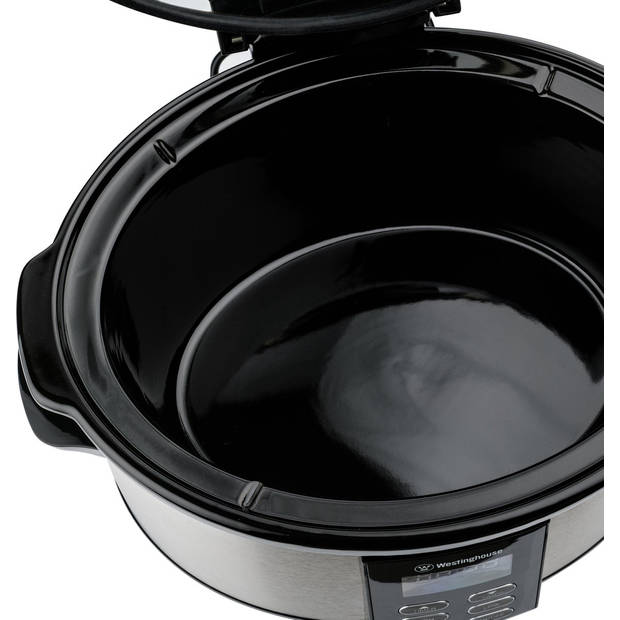 Westinghouse Slowcooker - uitneembare keramische pan - RVS - 6 liter - WKSC65