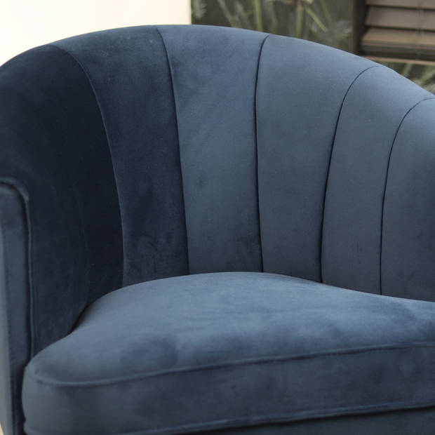 Bronx71 Velvet fauteuil Amy donkerblauw.