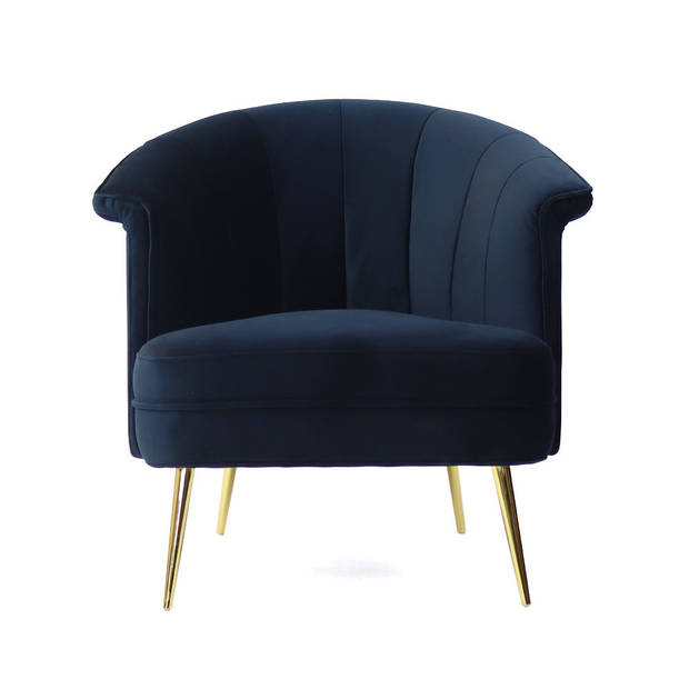 Bronx71 Velvet fauteuil Amy donkerblauw.