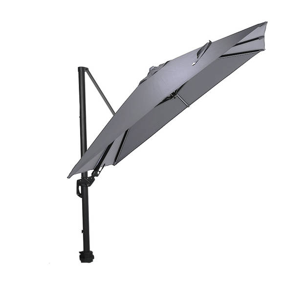 Garden Impressions Hawaii Lumen LED zweefparasol 300x300 -donker grijs - licht grijs