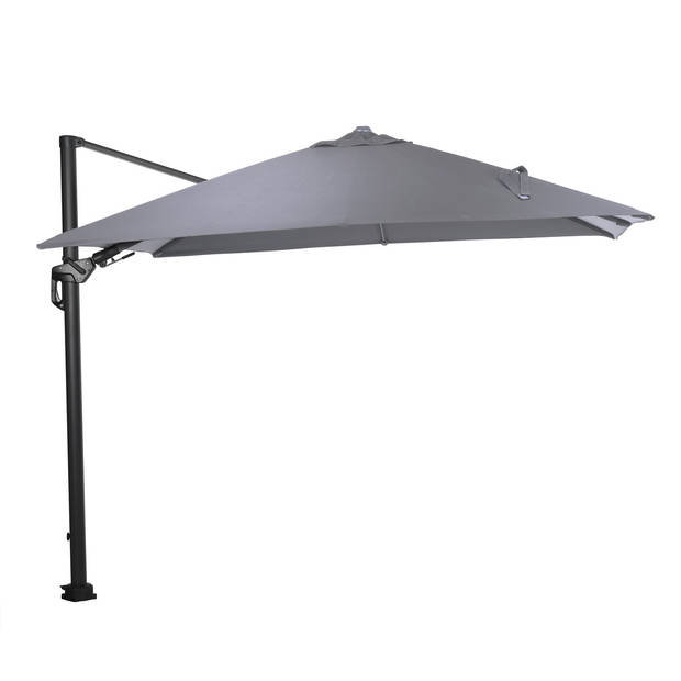 Garden Impressions Hawaii Lumen LED zweefparasol 300x300 -donker grijs - licht grijs