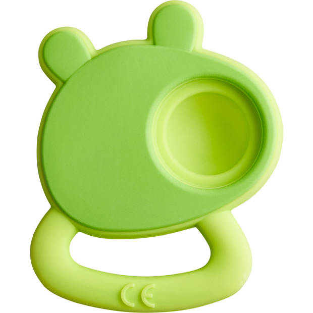 Haba rammelaar plopkikker junior 8 x 6,5 cm siliconen groen