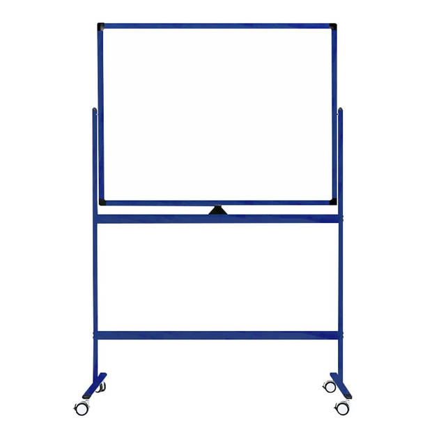 Verrijdbaar whiteboard - Dubbelzijdig en magnetisch - 100x150 cm - Blauw