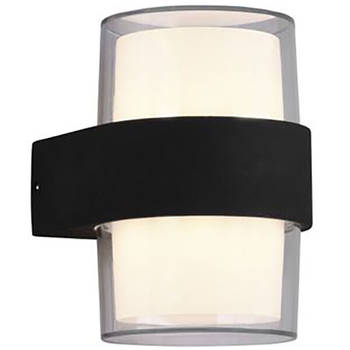 LED Tuinverlichting - Wandlamp Buitenlamp - Trion Mollo Up and Down - 8W - Warm Wit 3000K - 2-lichts - Rond - Mat