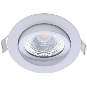 EcoDim - LED Spot - Inbouwspot - ED-10028 - 5W - Waterdicht IP54 - Dimbaar - Warm Wit 2700K - Mat Wit - Aluminium - Rond