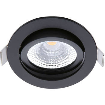 EcoDim - LED Spot - Inbouwspot - ED-10029 - 5W - Waterdicht IP54 - Dimbaar - Warm Wit 2700K - Mat Zwart - Aluminium -