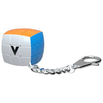 V-Cube sleutelhanger Pillow-puzzel 3,5 x 3,5 cm oranje/blauw
