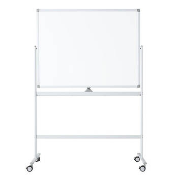 Verrijdbaar whiteboard - Dubbelzijdig en magnetisch - 90x120 cm - Wit