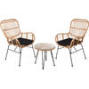Relaxwonen - tuinset Rotan - 2 stoelen & tafel - Kwaliteit - Trend 2022