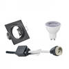 LED Spot Set - Trion - GU10 Fitting - Dimbaar - Inbouw Vierkant - Mat Zwart - 6W - Helder/Koud Wit 6400K - Kantelbaar