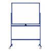 Verrijdbaar whiteboard - Dubbelzijdig en magnetisch - 100x150 cm - Blauw