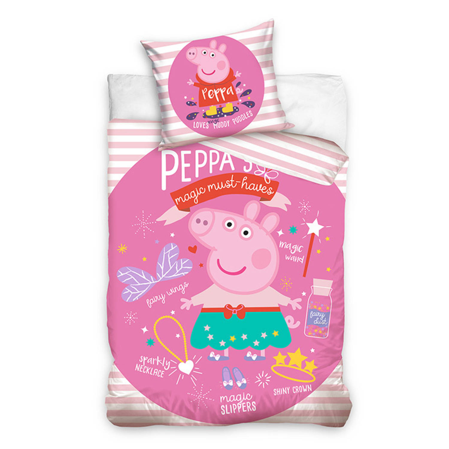 Peppa Pig Dekbedovertrek Magic Musthaves Roze 1-persoons 140x200 Cm
