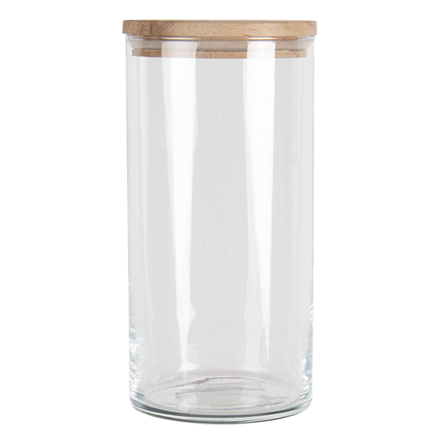 Clayre & Eef Voorraadpot Deksel Ø 10*20 Cm-1250 Ml Transparant Glas