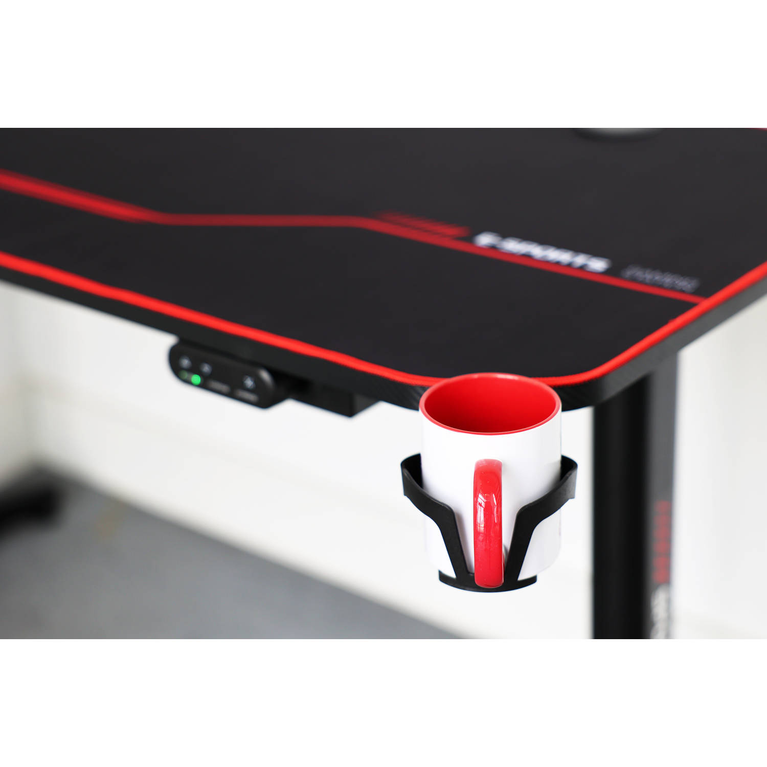Gaming bureau Seis 136cm - zwart/rood Modern - Emob