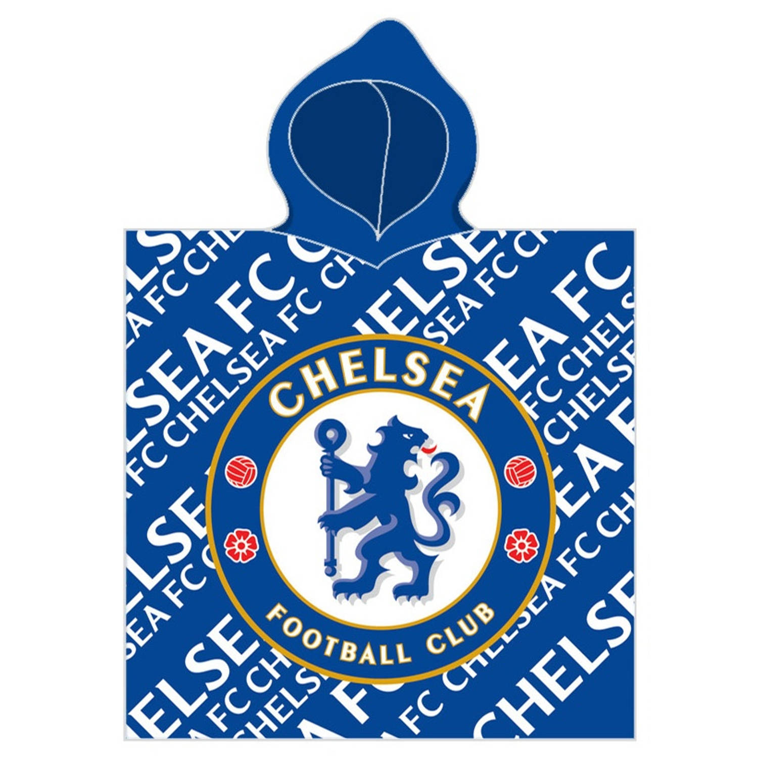 Chelsea badponcho logo 60 x 120 cm blauw