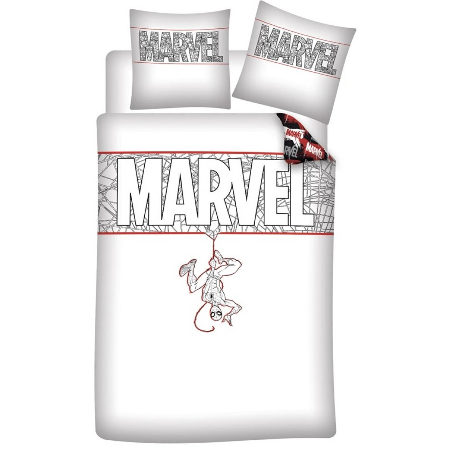 Marvel Comics Dekbedovertrek Spiderman Eenpersoons 140 X 200 Cm Bio Katoen