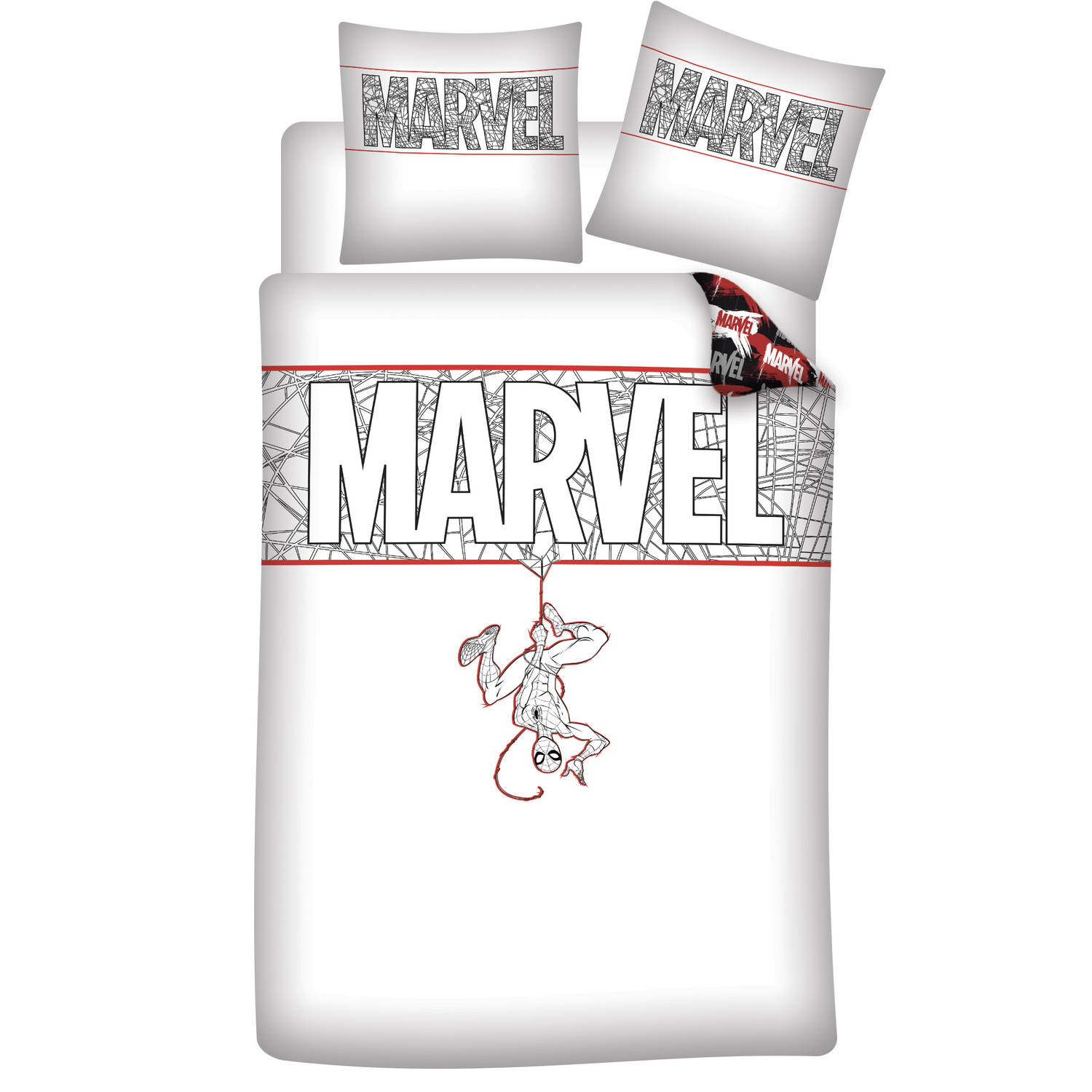 Marvel Comics Dekbedovertrek Spiderman - Eenpersoons - 140 X 200 Cm - Bio Katoen