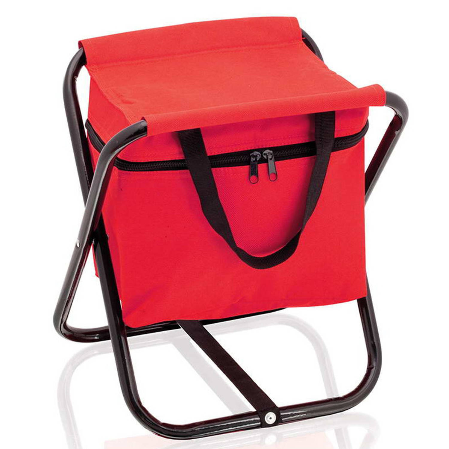 Opvouwbare stoel met koeltas rood 26 x 34 x 32 cm - Koeltas