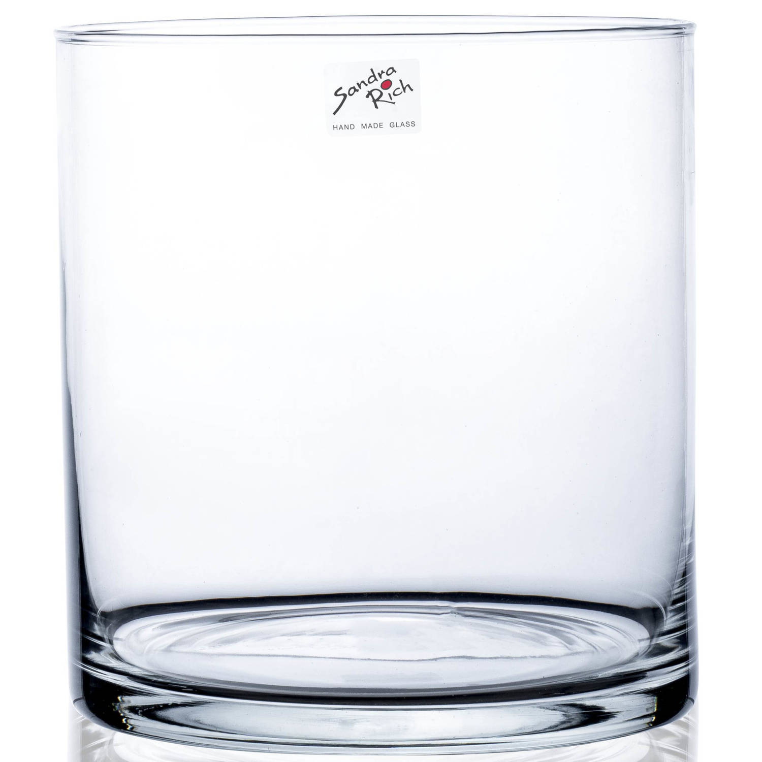 Rond cylinder model bloemenvaas/vazen van transparant glas 19 x 20 cm - Bloemen/boeketten/takken