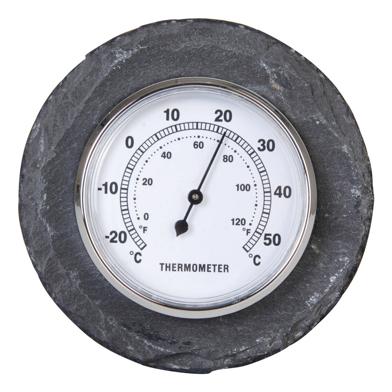Binnen/buiten leisteen thermometer 10 cm Buitenthermometers | Blokker