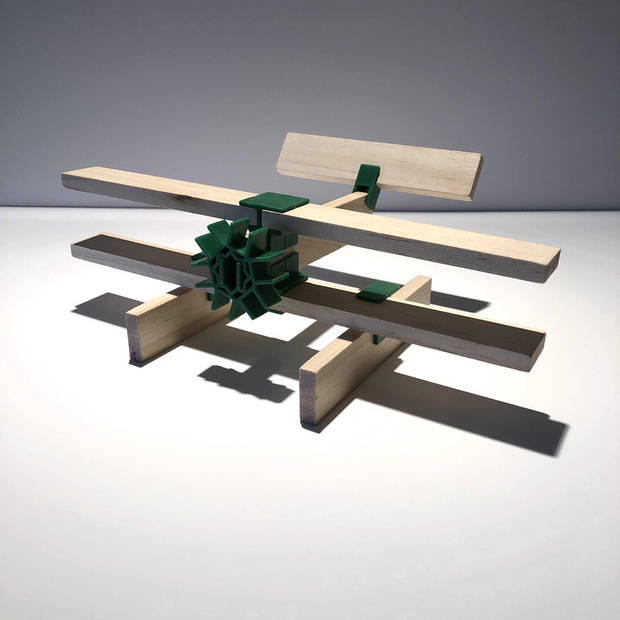 Join Clips mini set houten bouwplankjes 56-10 hout groen/blank