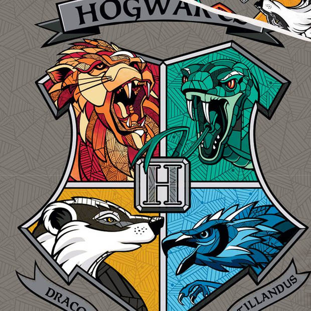 Harry Potter dekbedovertrek Animals - Grijs - 1-Persoons 140x200 cm