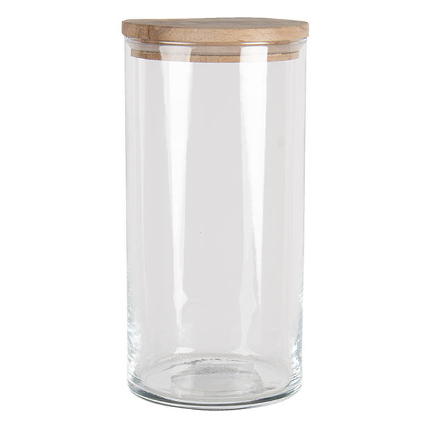 Clayre & Eef Transparente Voorraadpot met deksel Ø 10*20 cm / 1250 ml 6GL3427