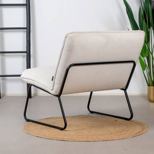 Bronx71 Scandinavische fauteuil Merle off white stof gemêleerd.