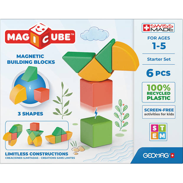 Geomag MagiCube 3 Shapes Recycled Starter Set 6 delig