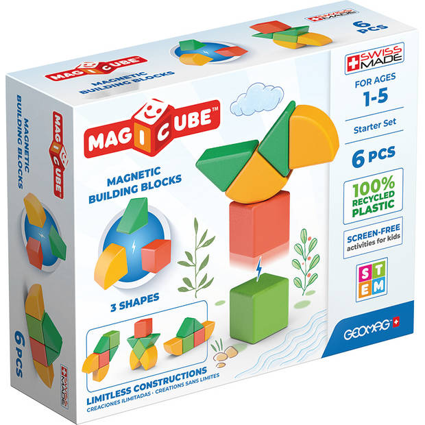 Geomag MagiCube 3 Shapes Recycled Starter Set 6 delig