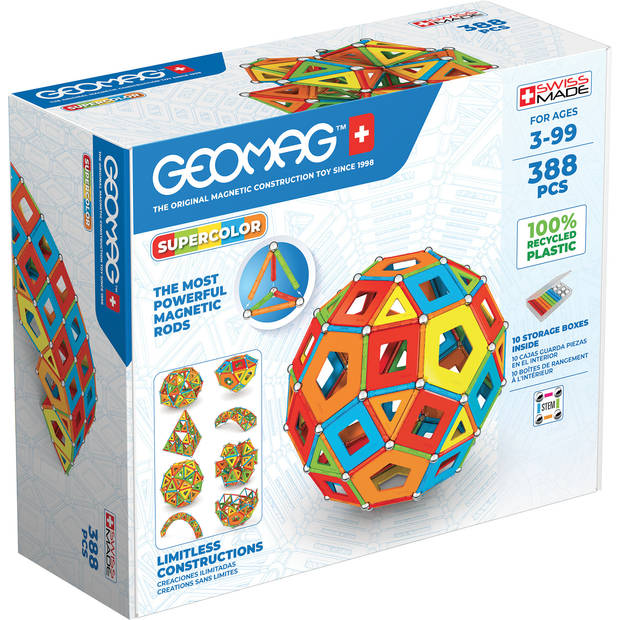 Geomag bouwpakket Super Color Recycled Masterbox 388-delig