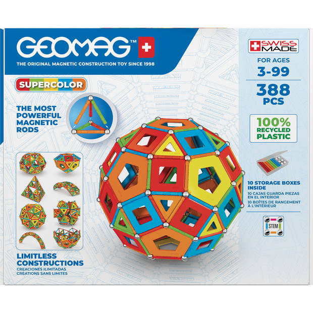Geomag bouwpakket Super Color Recycled Masterbox 388-delig