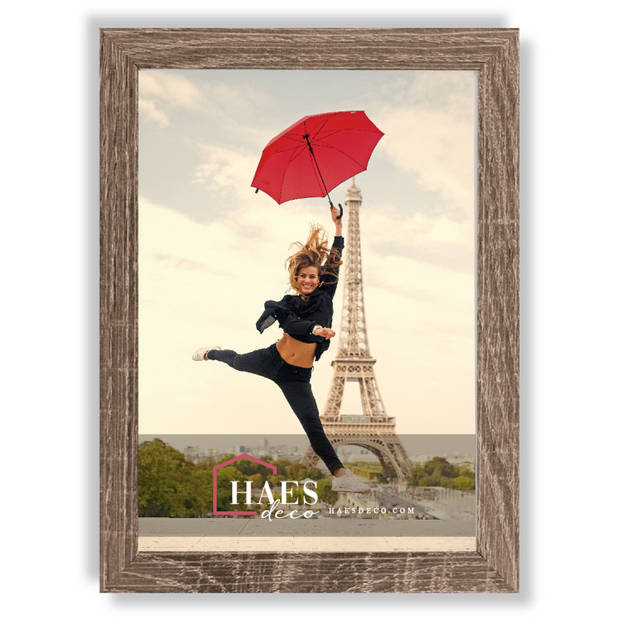 HAES DECO - Collage set 6 houten fotolijsten Paris bruin - SP001905-6