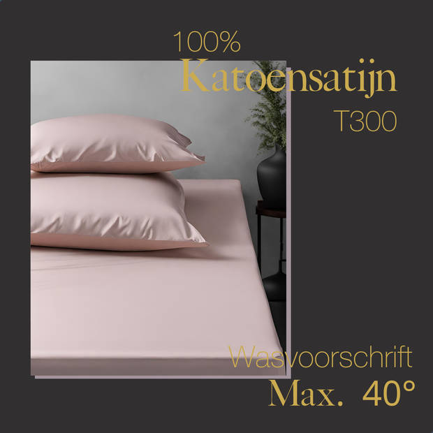 Ten Cate Premium Katoensatijnen Hoeslaken 180x200 - Blush