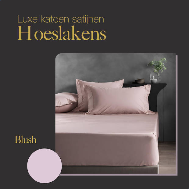 Ten Cate Premium Katoensatijnen Hoeslaken 160x200 - Blush