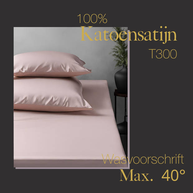 Ten Cate Premium Katoensatijnen Hoeslaken 140x200 - Blush