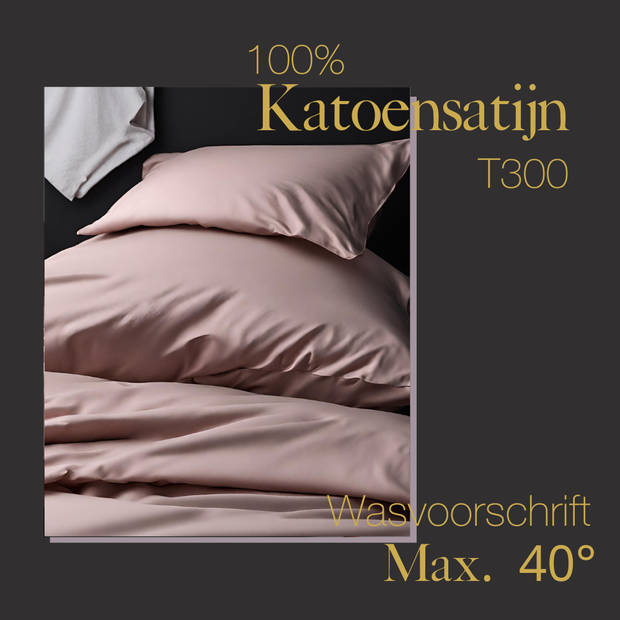 Ten Cate Premium Katoensatijnen Dekbedovertrek 200x200/220 - Blush