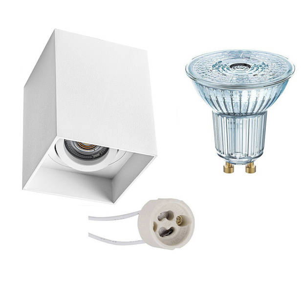 Opbouwspot Set - LEDVANCE Parathom PAR16 940 36D - Pragmi Luxina Pro - GU10 Fitting - Dimbaar - Opbouw Vierkant - Mat