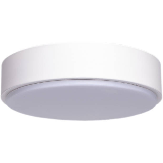 LED Plafondlamp - Aigi Santi - Opbouw Rond 12W - Warm Wit 3000K - Mat Wit Aluminium