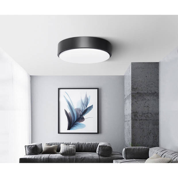 LED Plafondlamp - Aigi Santi - Opbouw Rond 24W - Warm Wit 3000K - Mat Wit - Aluminium