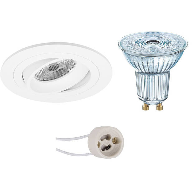 LED Spot Set - LEDVANCE Parathom PAR16 927 36D - Pragmi Alpin Pro - GU10 Fitting - Dimbaar - Inbouw Rond - Mat Wit -