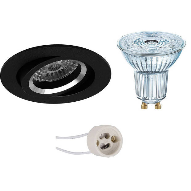 LED Spot Set - LEDVANCE Parathom PAR16 940 36D - Pragmi Aerony Pro - GU10 Fitting - Dimbaar - Inbouw Rond - Mat Zwart -