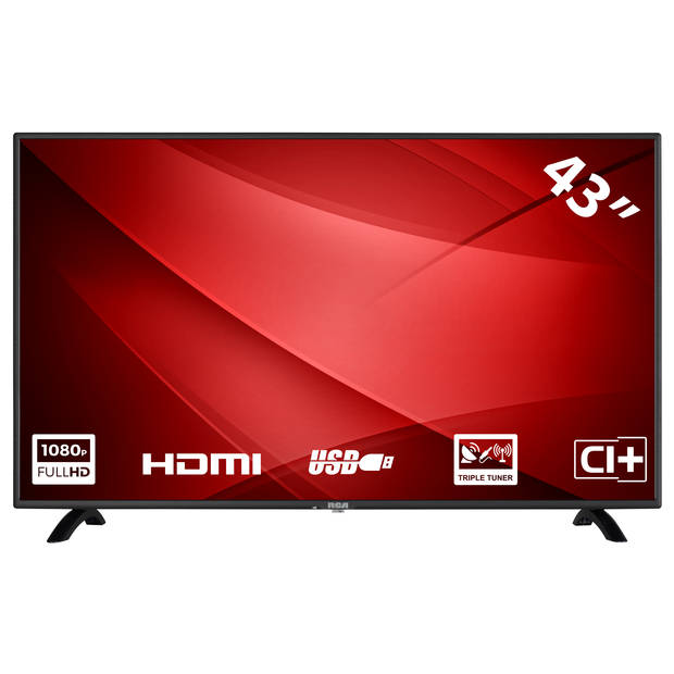 RB43F3 43 inch Full HD LED TV met DVB-T2, DVB-C/HDMI/USB-aanluiting