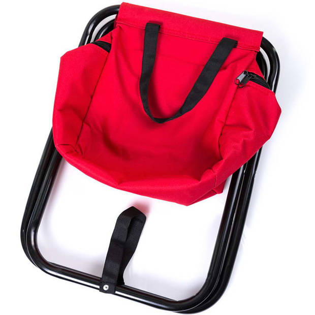 Opvouwbare stoel met koeltas rood 26 x 34 x 32 cm - Koeltas