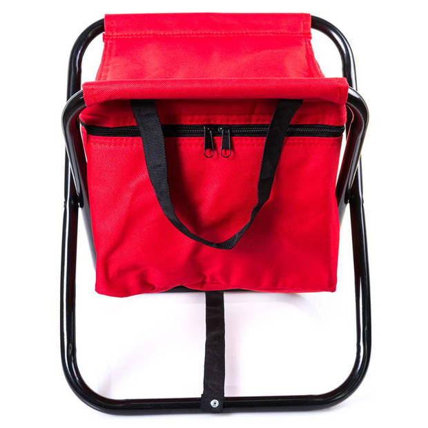 Opvouwbare stoel met koeltas rood 26 x 34 x 32 cm - Koeltas