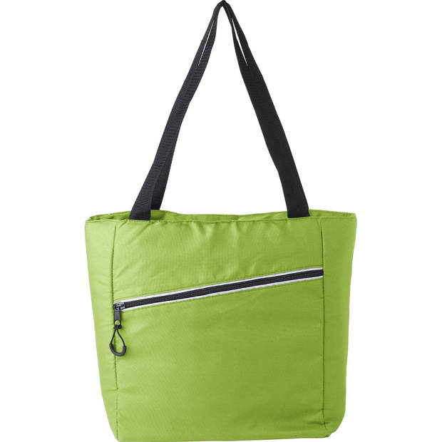 Grote koeltas draagtas/schoudertas lime groen 30 x 43 x 16 cm 20 liter - Koeltas